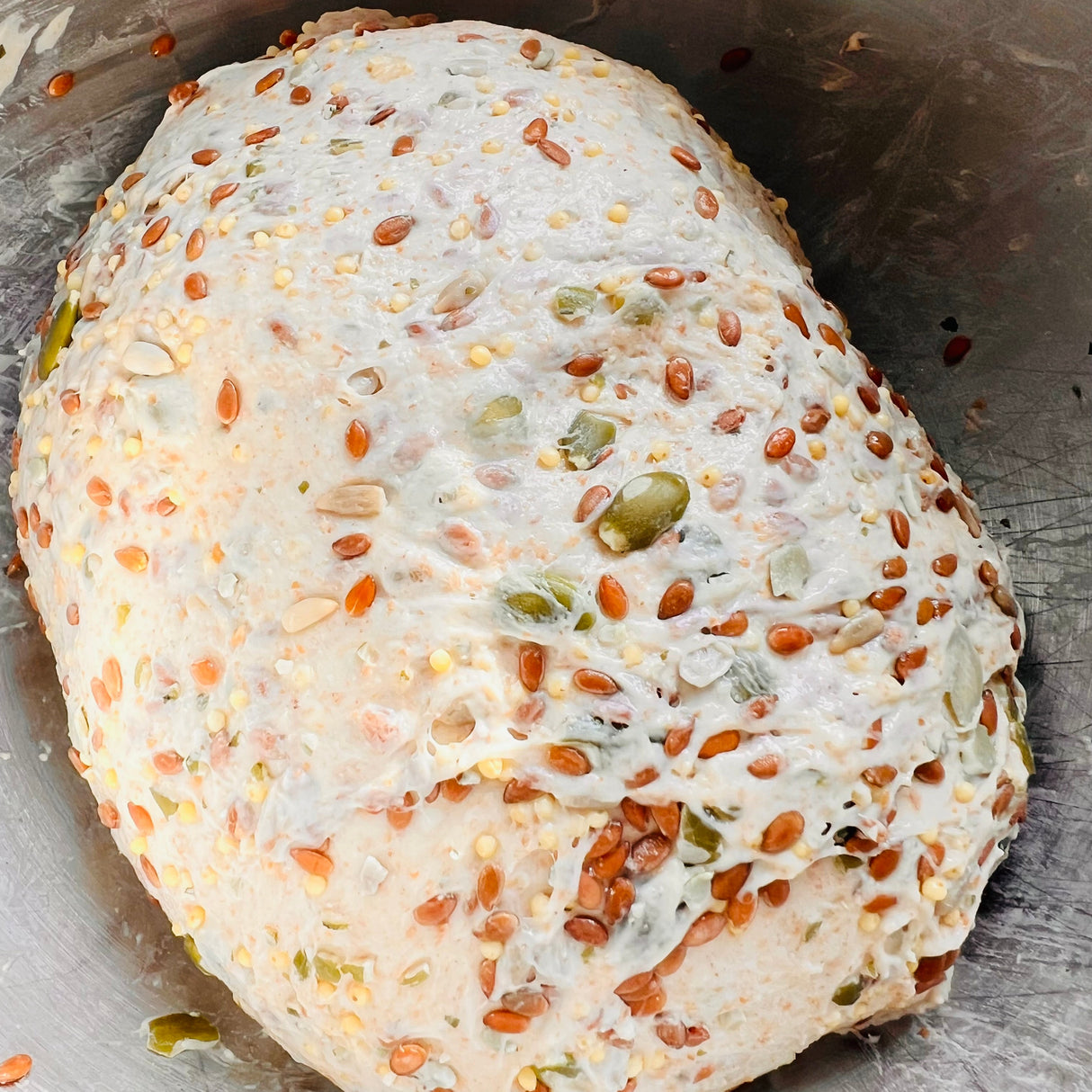 Dough loaded with seeds
